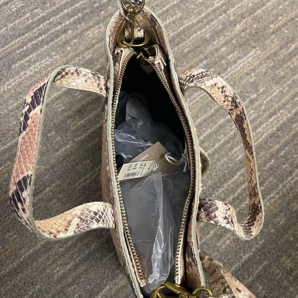 Madewell Zip-Top Transport Crossbody: Snake Embossed Leather Edition - Picture 2 of 3